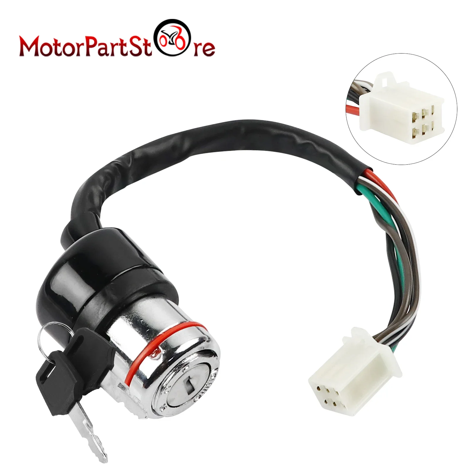 Ignition Key Switch 6 Wires On Off Lock for 50cc 70cc 90cc 110cc 125cc Chinese ATV Quad Dirt Bike Motorbike Go Kart Motorcycle