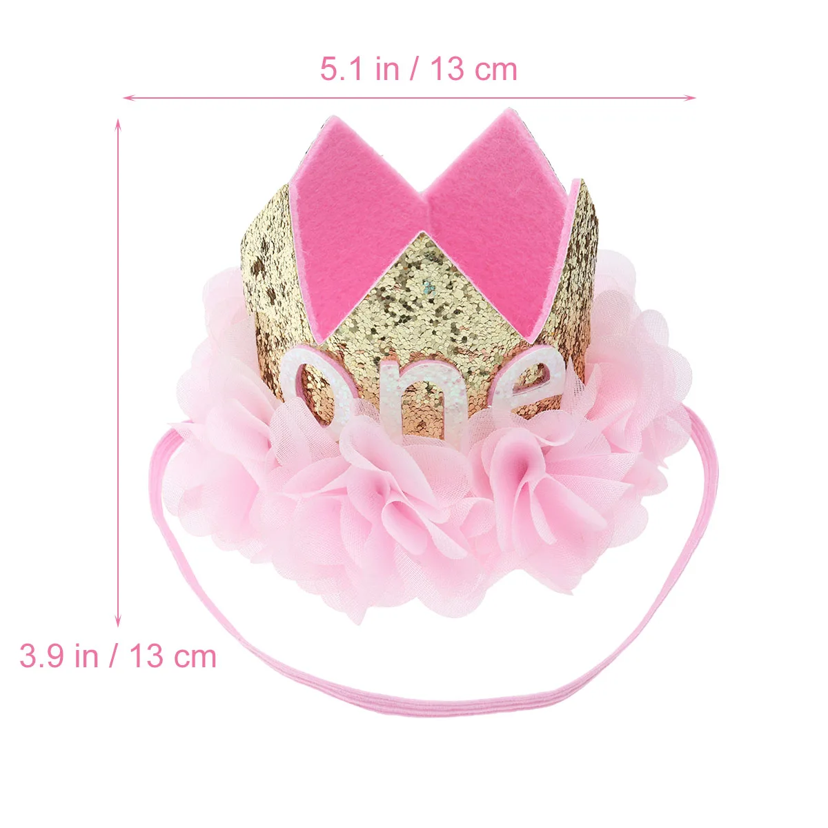 

Little Baby Birthday Flower Tiara Crown Headband Elegant Gold Hairband Baby First Birthday Photo Headwear Chic