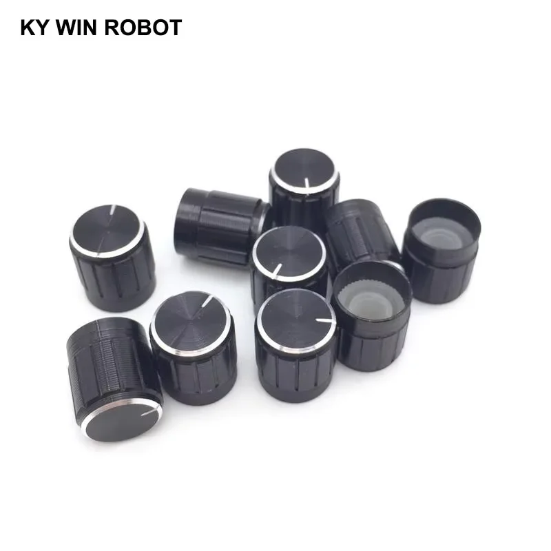10pcs 15*17mm aluminum alloy potentiometer 15*17 knob rotation switch volume control knob black