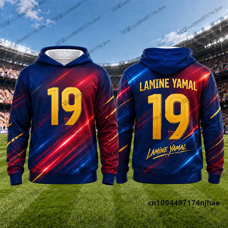 2026 New Special Yamal No.19 Print Hoodies For Men Women Autumn Long Sleeve Sportswear Casual Football Pullover Sports Kids Tops