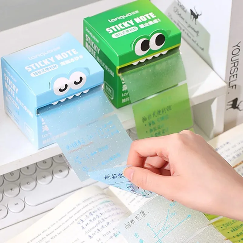 10Style 105/108 sheets/roll New pull-out sticky notes Transparent adhesive pearlescent student mistake stickers Notepads Markers