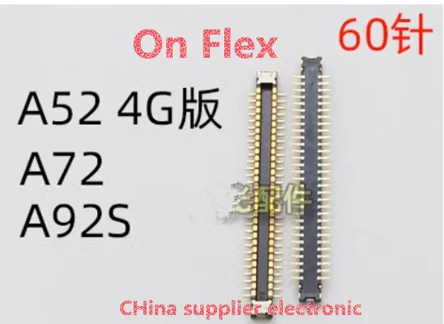 10-100pcs For OPPO A52 A72 A92S 4G version tail plug small board cable holder motherboard connection buckle FPC connector 60pin