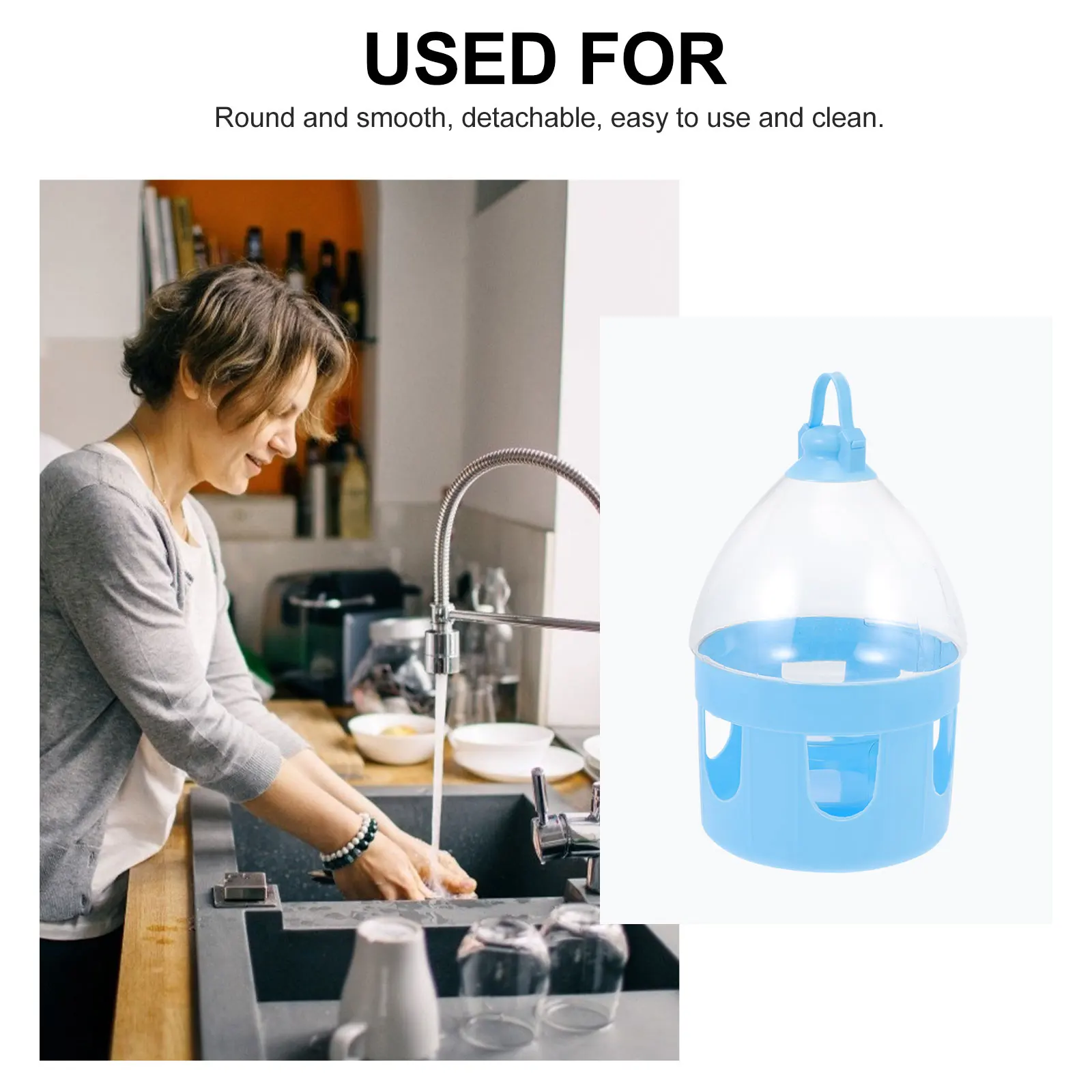 

Pigeon Water Feeder Large Capacity Bird Drinker Removable Detachable Cage Feeders Bright Decoration Pet Supplies Dove