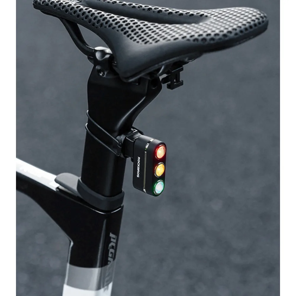 Bicycle brake sensing, three color warning taillights, mountain road bikes, night riding equipment_voghion.com