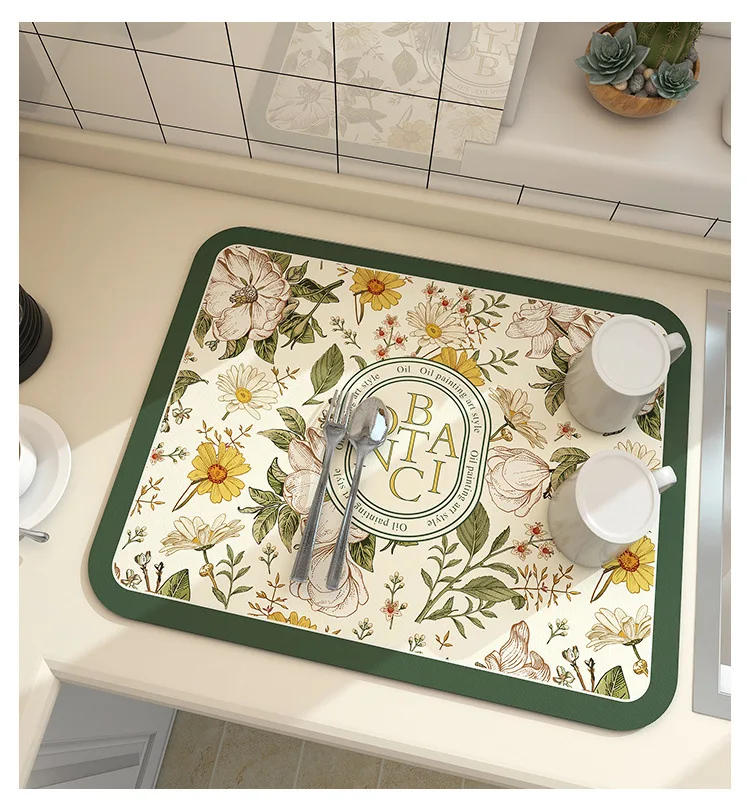 Super Antislip Grote Keuken Absorberende Aftapmat Super Absorberende Aftappen Koffie Schotel Droogmat Sneldrogende Badkamer Afvoer Pad
