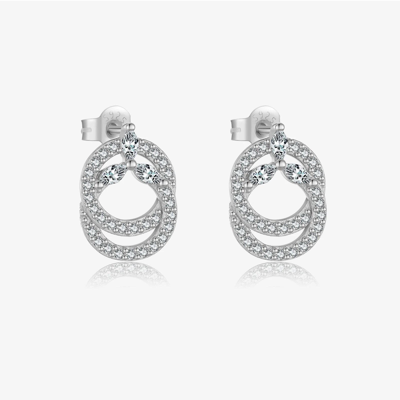 VEWANT 925 Sterling Silver Circle Earrings with Sparkling Zircons, 2026 Luxury Elegant Jewelry for Women Daily & Party Wear