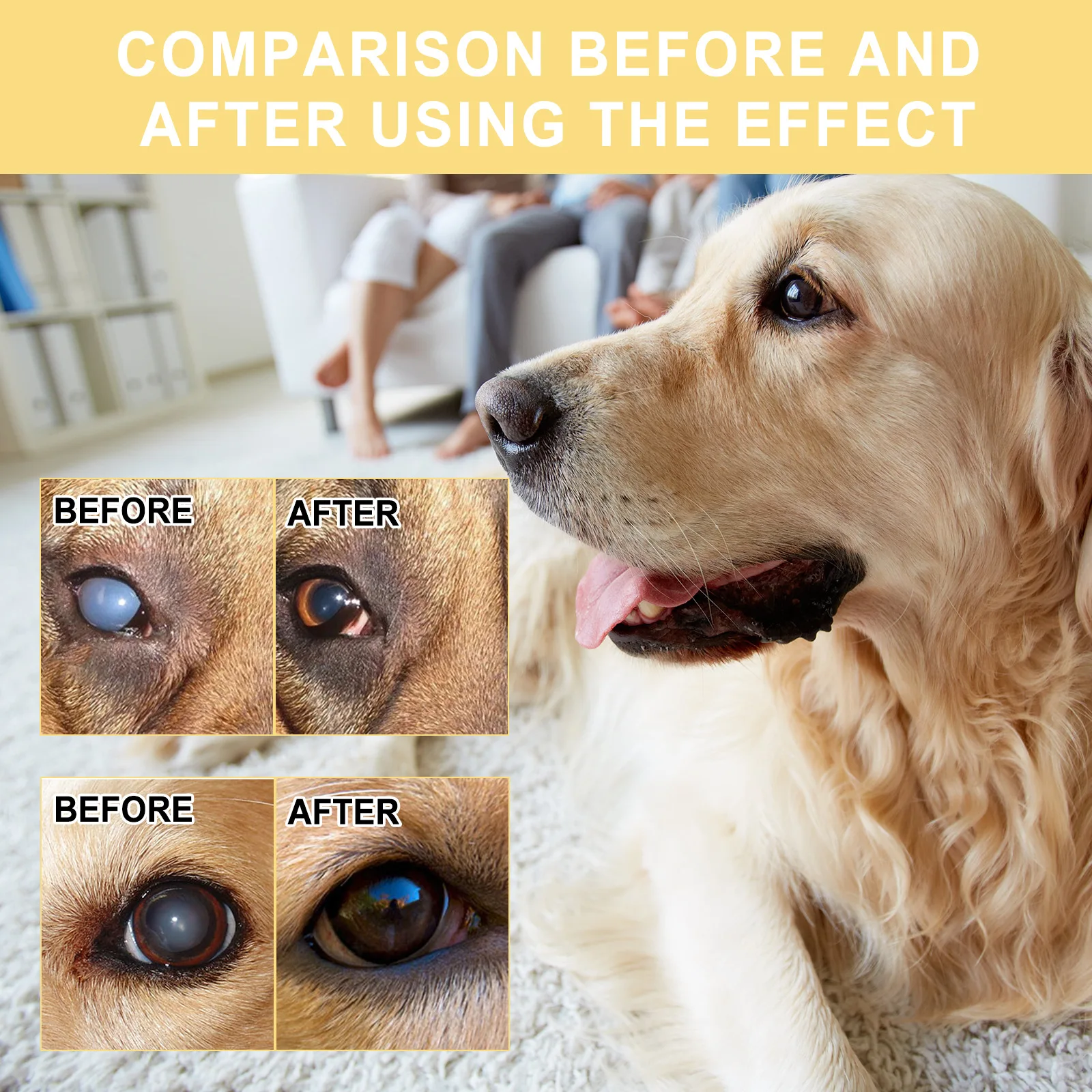 Yegbong Pet Eye Drops, Dog Cat Eye Gentle Cleansing Tears Eye Scale Pet Care Eye Drops