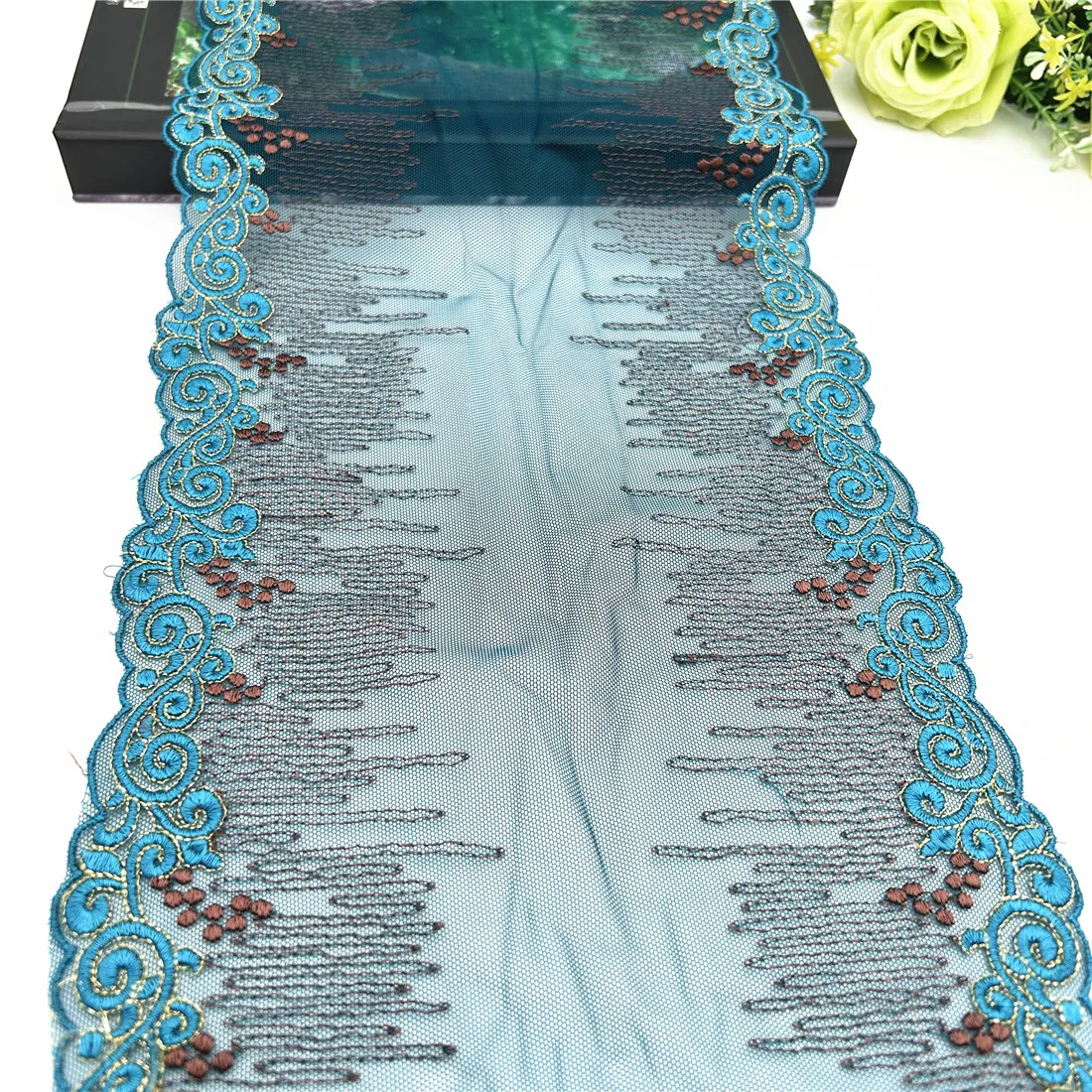 

3 года/лот, ширина 8 дюймов, 20,50 см, синее золото, вышивка, кружевная отделка, юбка, подол, нижнее белье, швейный материал, ремесло, сделай сам, ткани для одежды, кружево