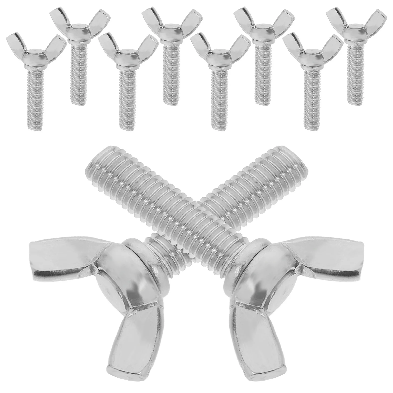 

10Pcs Stainless Screws M8x20 Thumb Hand Bolts for Furniture Assembly Mechanical Repairs Butterfly Fastener Screw