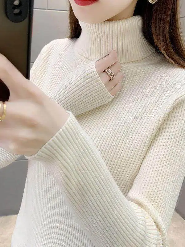 Slim Fit High Ne Long Sve Knit Sweater Base Layer Autumn Winter New Sle Versatile Faionable Inner Wear Men's Women's