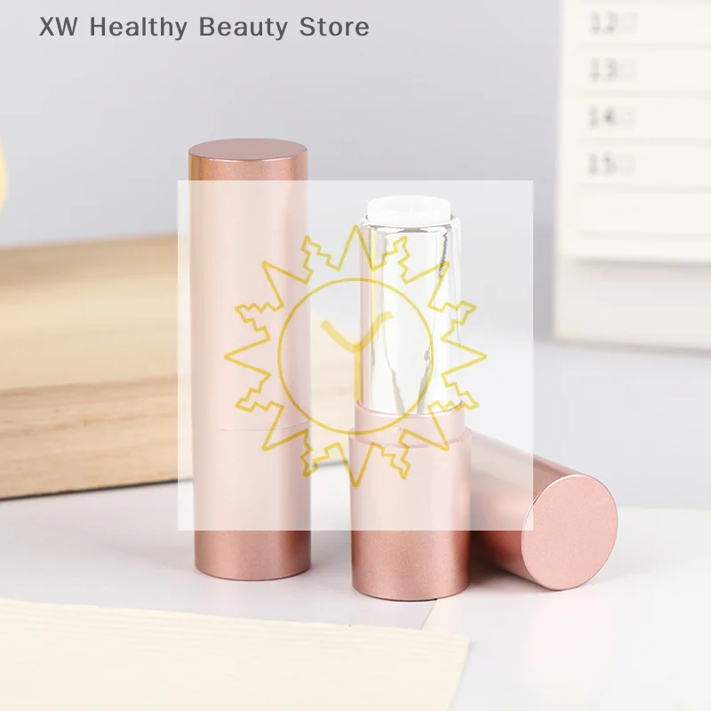 Tubo de batom recarregável de 3.5ml com tampa, recipiente de bálsamo labial rosa fosco vazio, faça você mesmo, recipientes de pomada cosmética, garrafa de viagem