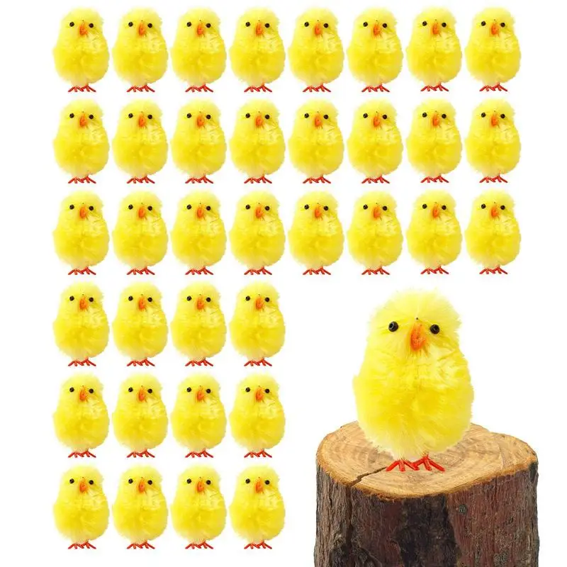 Ostern Küken 36Pcs Gelb Ostern Chenille Küken Nette Ostern Küken Baby Küken Für Ostern Party Ostern Ei Motorhaube Dekoration