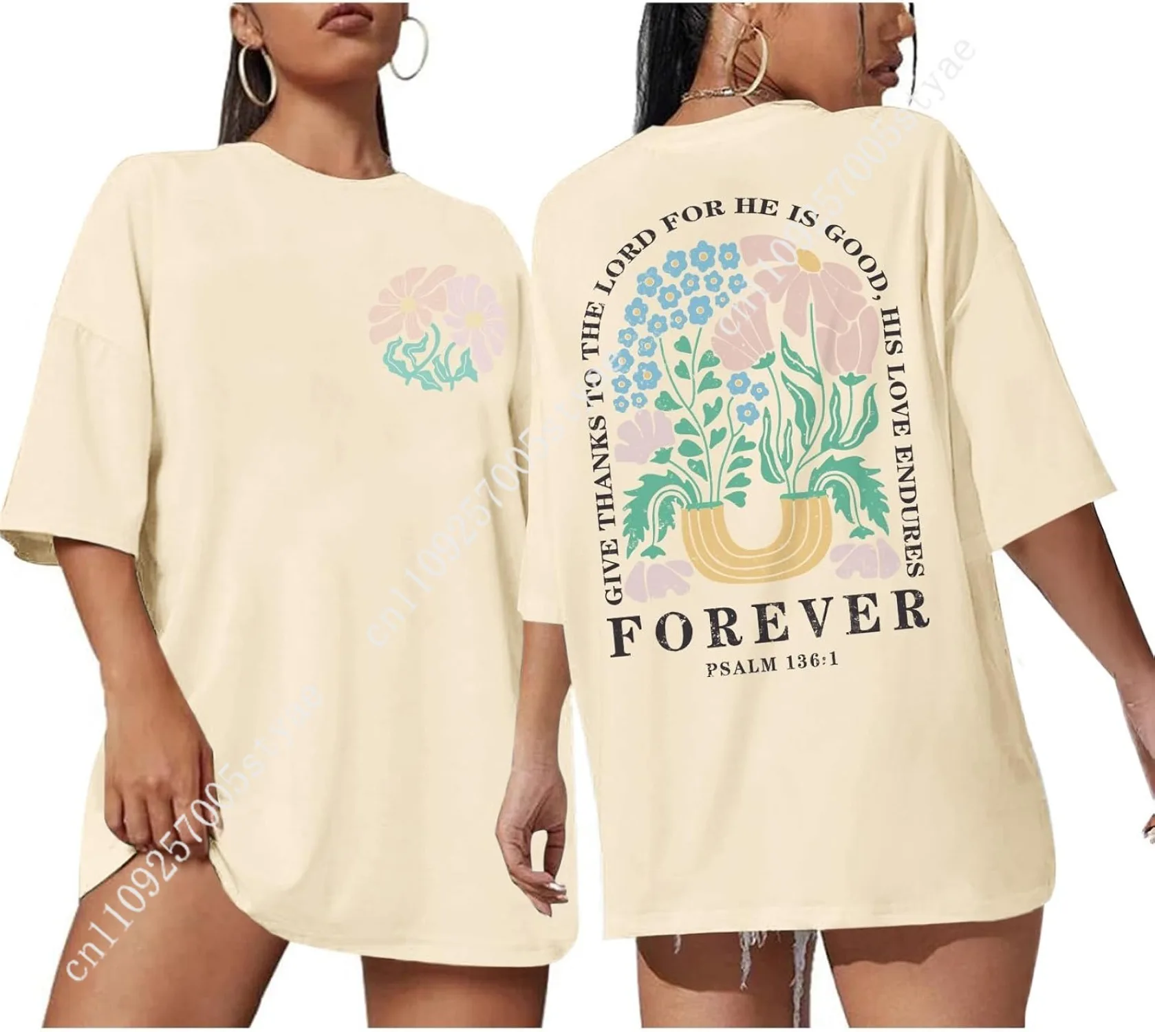 

Christian Faith Tshirts for Women Jesus Religious Bible Verse Shirts Inspirational Floral Oversized Graphic Tees