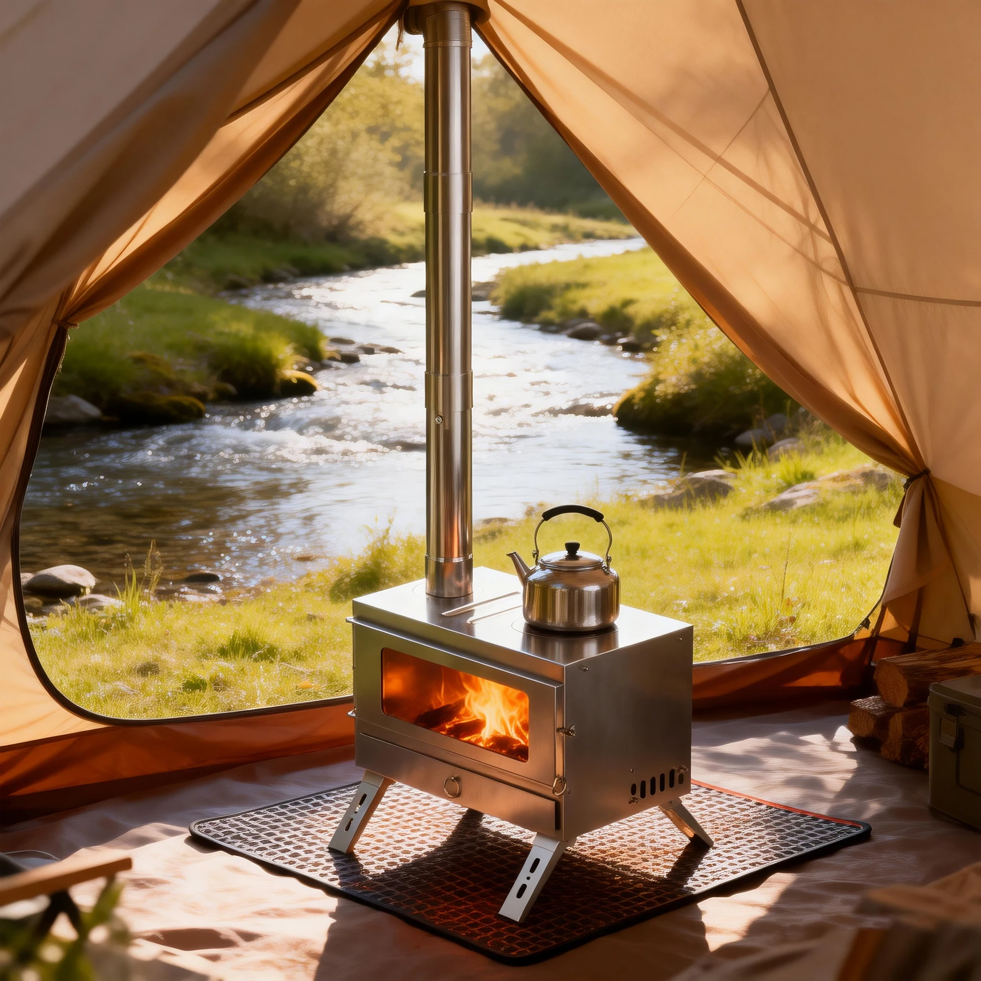 1 Set Stainless Steel Wood Bur - огляд і ціна Hot Tent Wood Stove With Chimney Pipe
