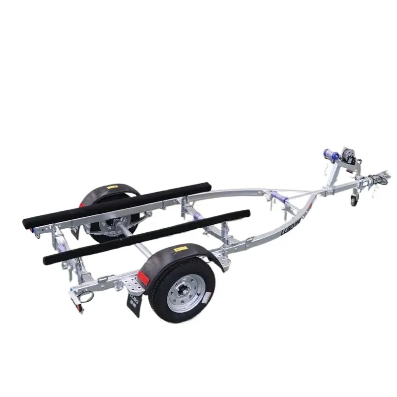 

4.05M Trailer Aluminium Dengan Barisan Kayu Use for Jet Ski, Motorboat, Rubber, Yacht Boat Trailer with 2 Wheels