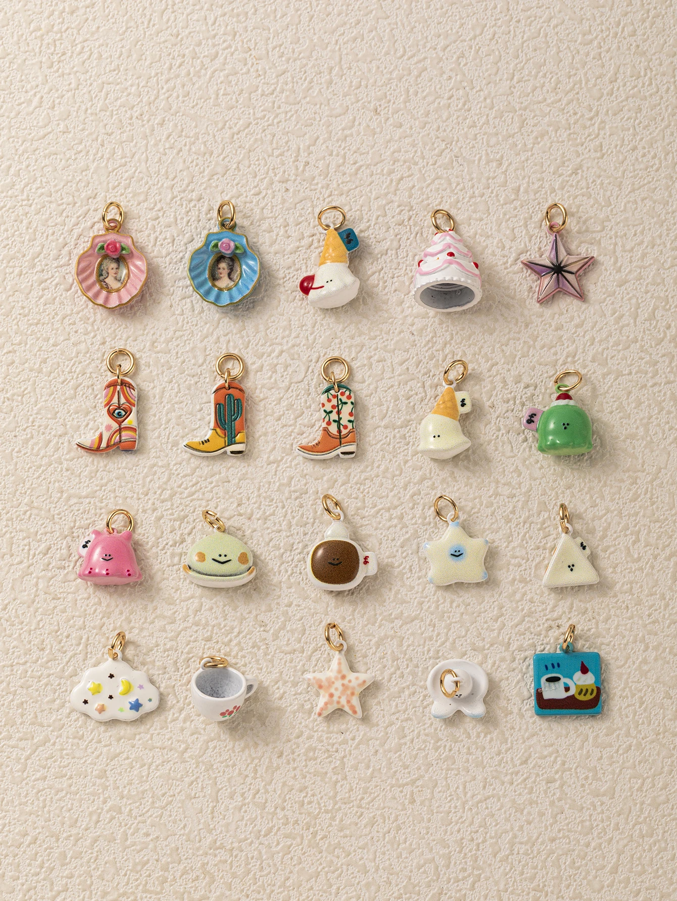 Modische Süße Niedliche Personalisierte Stern-Wolken-Muschel-Kuchen DIY Anhänger Charms für Schmuck – Detail 3