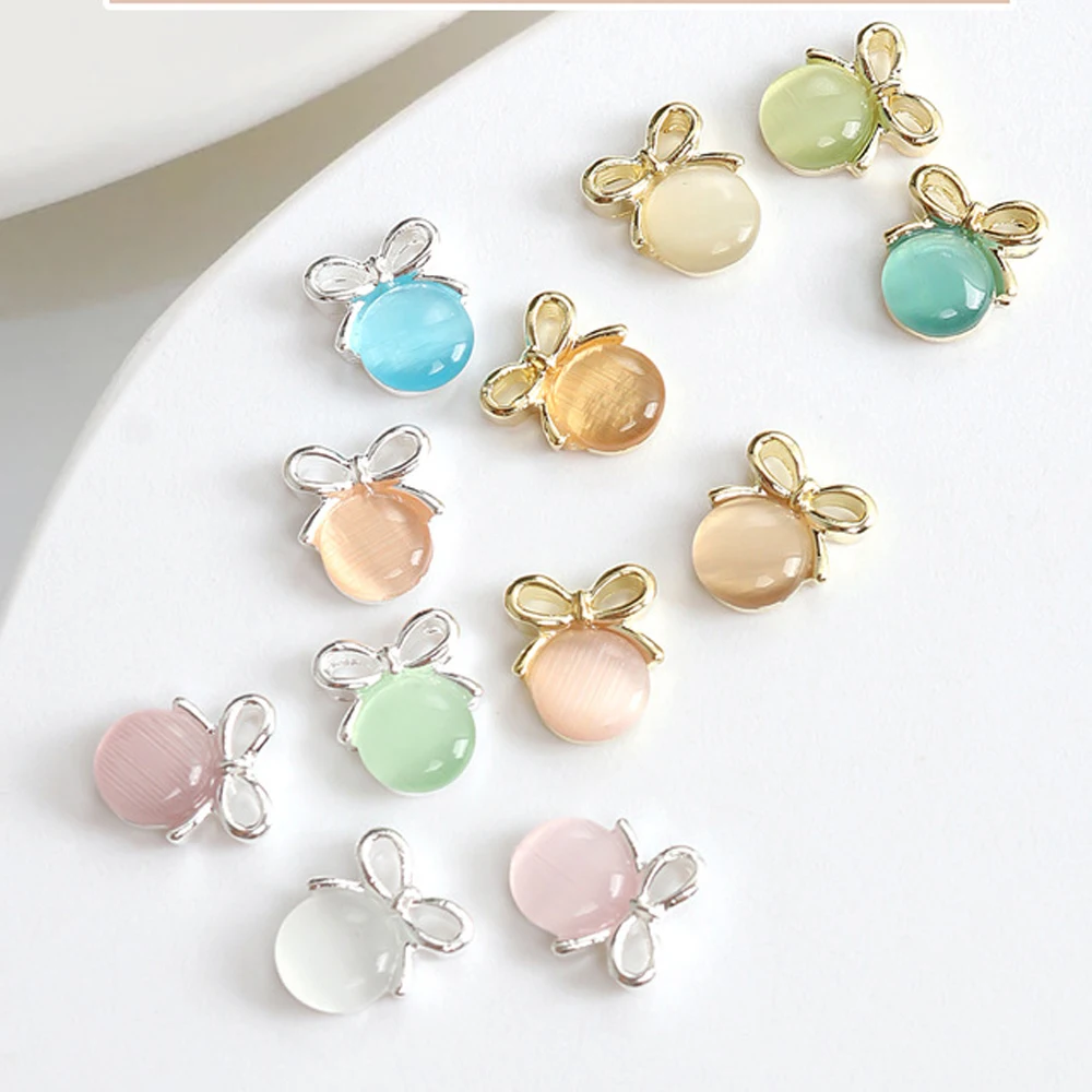 10pcs Candy Color Nail Art Charm 3D Sailor Crystals Moon Mocha Lollipop Bows Wreath Nail Decoration DIY Luxury Nail Accessories