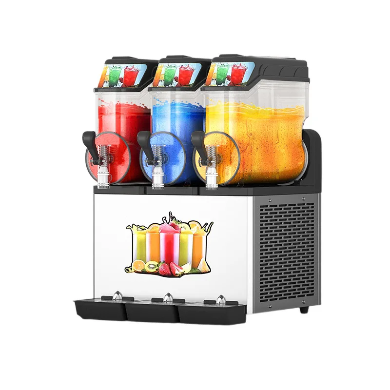 

Commercial Kitchen Stainless Steel Slushie Machine 1/2/3 Cylinder for Milk Tea Shop Sand Ice Snow Machine-Ice Cream Makers