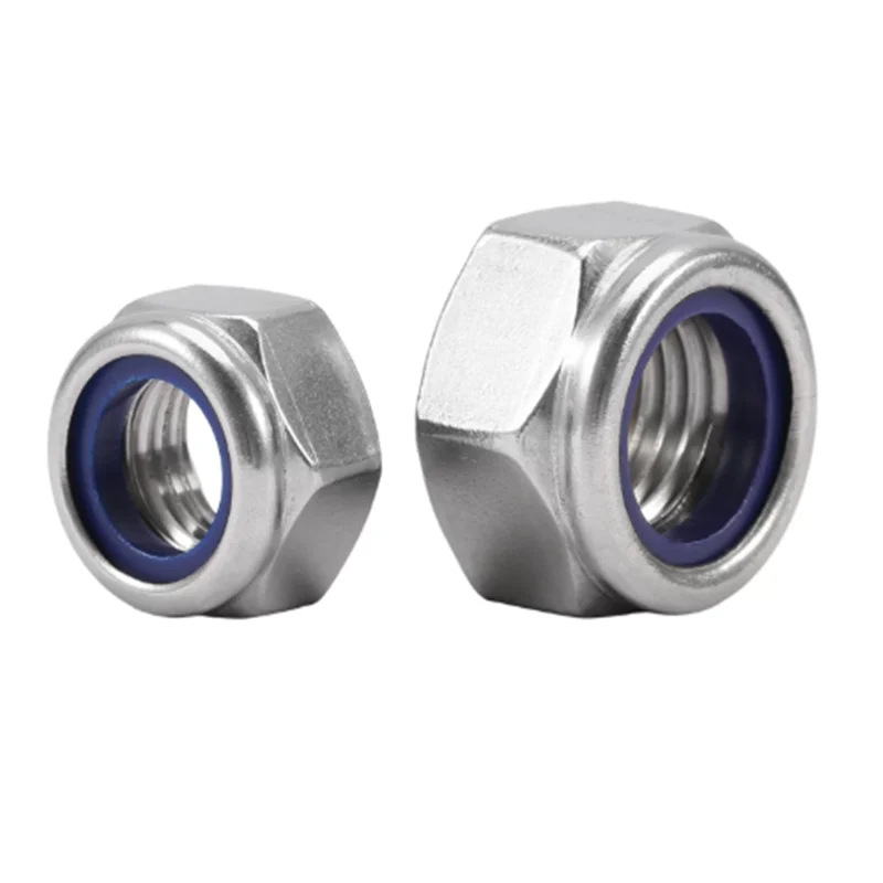2/5/25pcs M2 M2.5 M3 M4 M5 M6 M8 M10 M12 M16 304 Stainless Steel Black Hex Nylon Insert Lock Nut Self-locking Nylock Nut Locknut