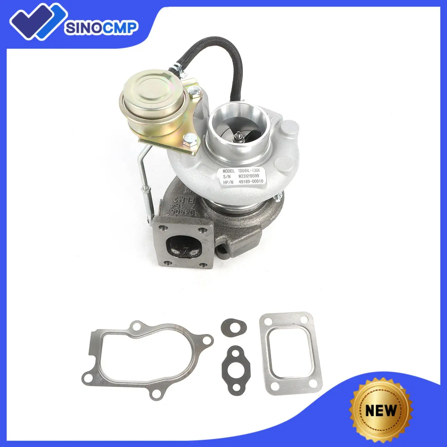 TD04HL Turbocharger 1G574-17010 49189-00911 for Kubota D3502 V3800 V3800T A47Gt Engine, for Tractor M105S M8540DT M9540DT M95S