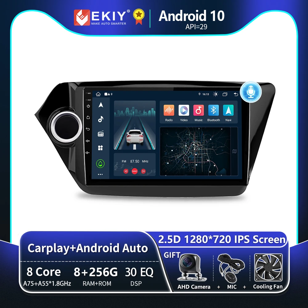 

EKIY T8 For Kia K2 RIO 3 2011 - 2016 Car Radio Multimedia Video Player AI Voice Stereo Navigation GPS 2 Din Android Auto Carplay