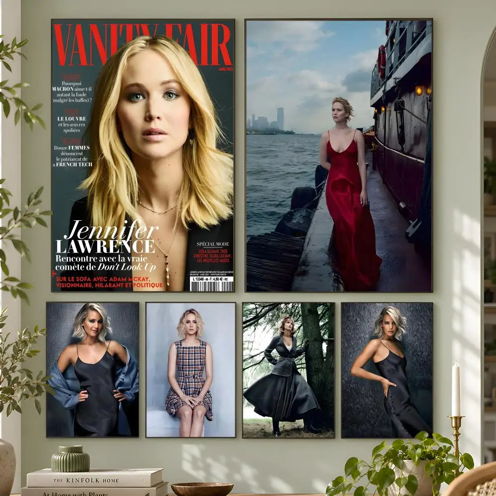 J-Jennifer L-Lawrence Poster Wall Art Home Decor Living Room Bedroom Office Dorm Apartment Gift