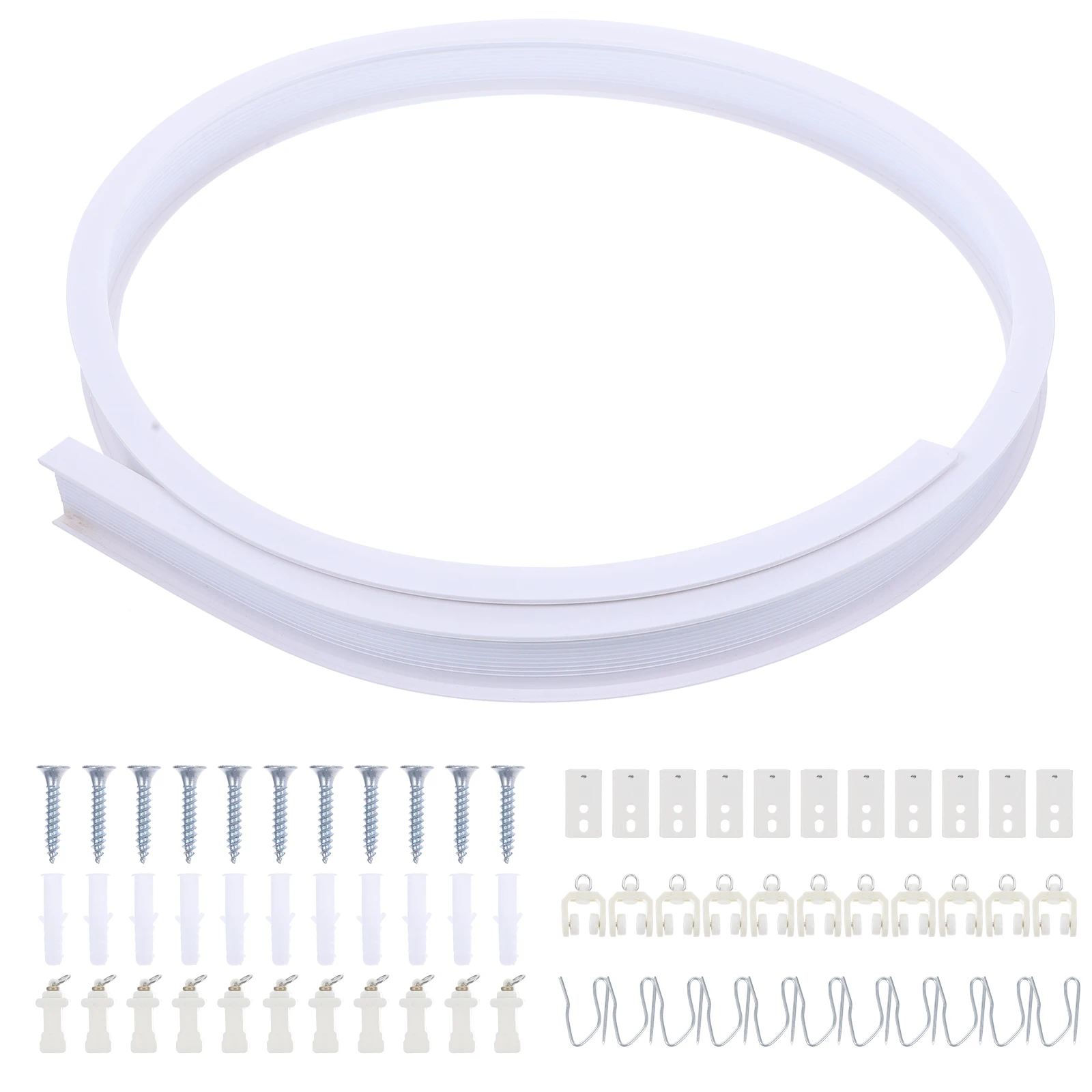 

Curtain Track Ceiling Mount PVC Stainless Steel Bendable Kit Room Divider Rails for Curtains Lightweight Strong