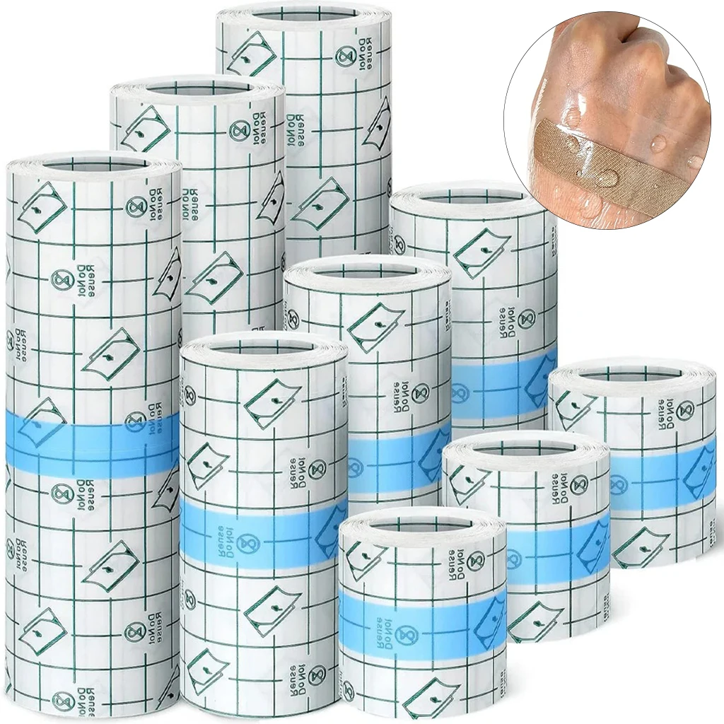 Cinta Adhesiva Transparente Elástica para Heridas, Antialérgica, Protección de la Piel, Rollo Impermeable de PU, Vendaje para Cuidado Posterior de Tatuajes
