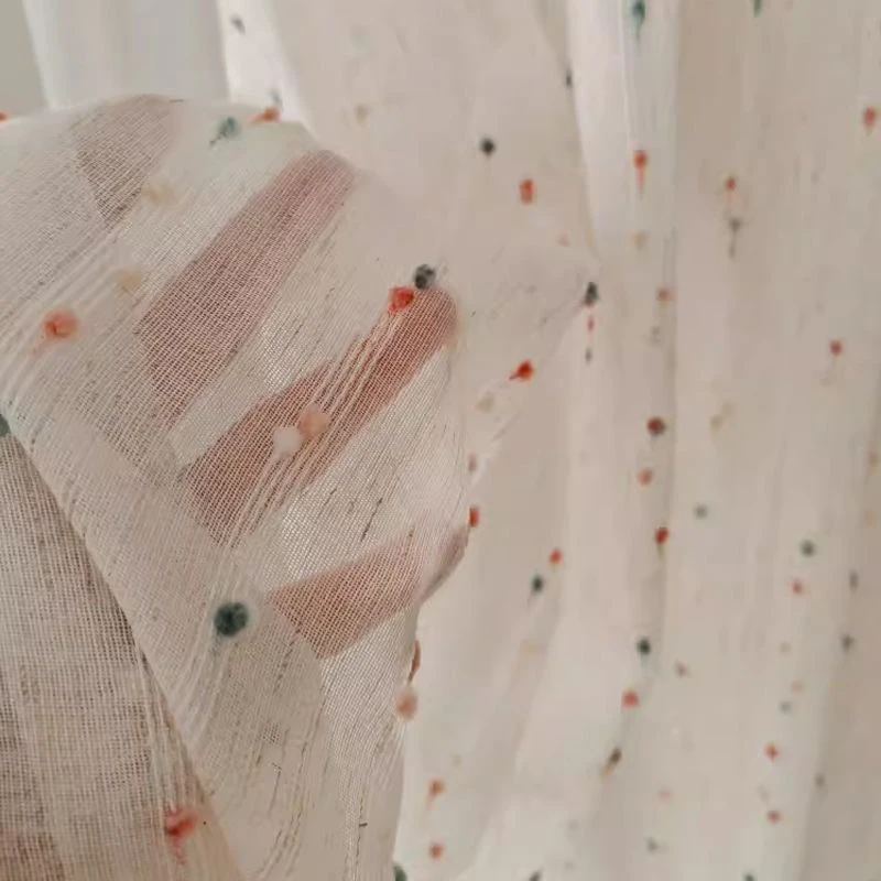 New princess room window screen tulle curtain for living room cute retro vertical flax sheer children's for bedroom