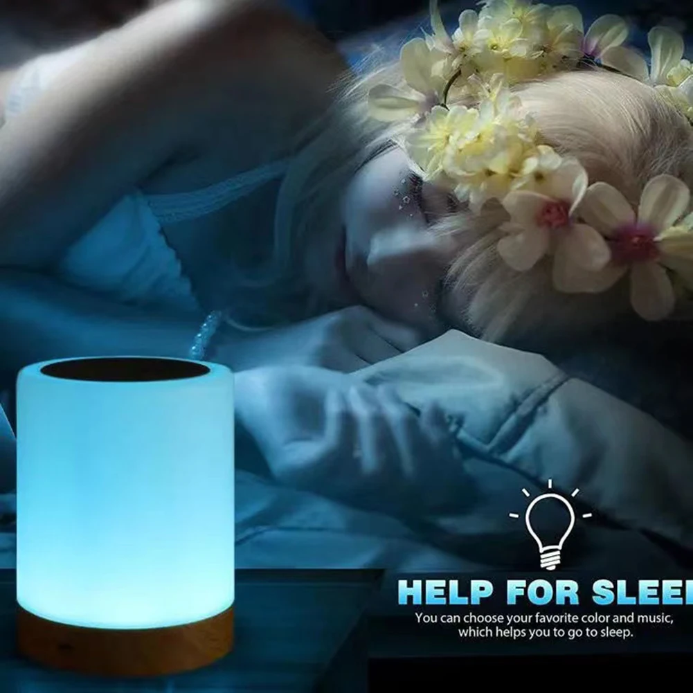 

Bedside Table Lamp with Timer RGB Nightstand Lamp Dimmable Modern Decorative Light Touch Sensor for Bedroom Living Room