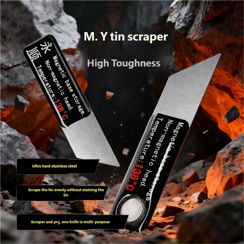 Mr.Yang Stainless Steel BGA Solder Paste Scraper for Phone Repair PCB Circuit Solder Residue Glue Remover Pry Tin Planting Tool