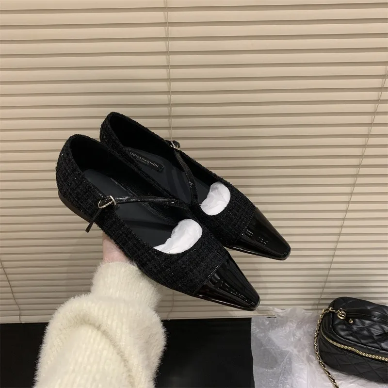 New Fashion Women's Retro Style Thick Heel Women Mary Jane Shoes Fashion Shallow Pointed Toe Ladies Comfort Office Pump Footwear