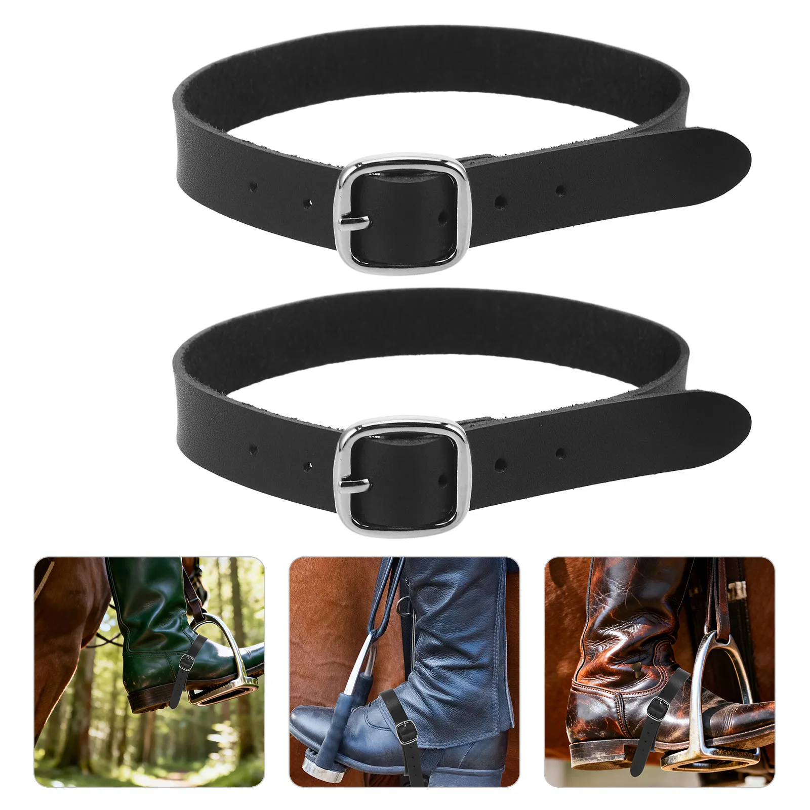 

1Pair English Spur Straps Adjustable Buckle Horse Riding Equipment Equestrian Spur Straps for Cowboy Boots