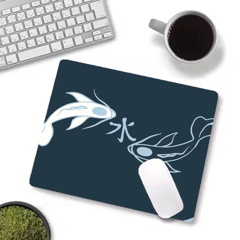 Yin yang koi fish chinese playmat simple line oriental carp mousepad for office game desk