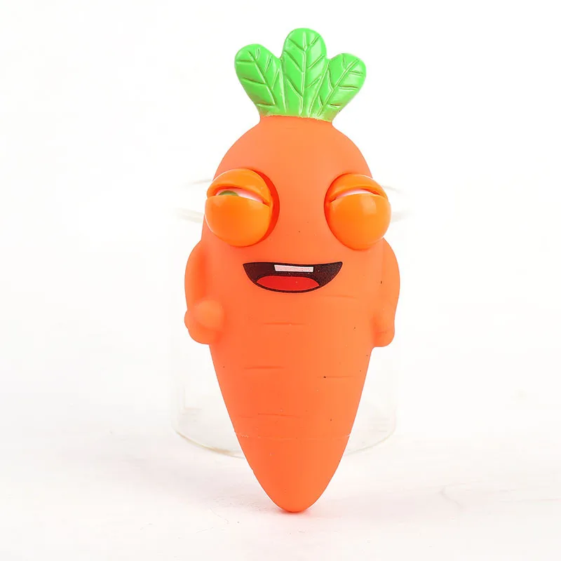 1pc-Interesting Squinting Carrot Pinch Toy, New Soft and Fluffy Squeeze Toy