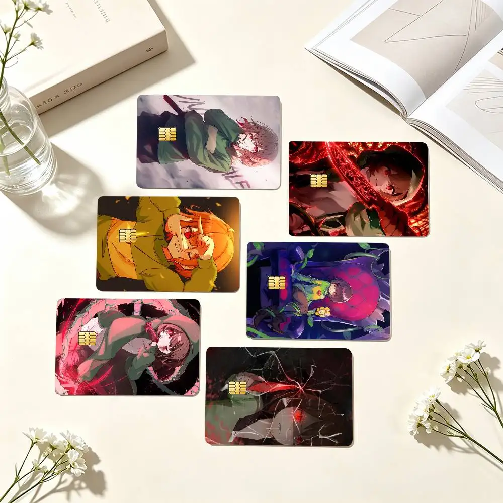 U-Undertale Chara Game Credit Card HD Stickers Small Chip Waterproof Sticker Game Card Decal Gift