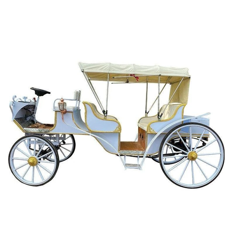 European-style sightseeing carriage, electric scenic horse-drawn carriage, outdoor wedding photography ornament