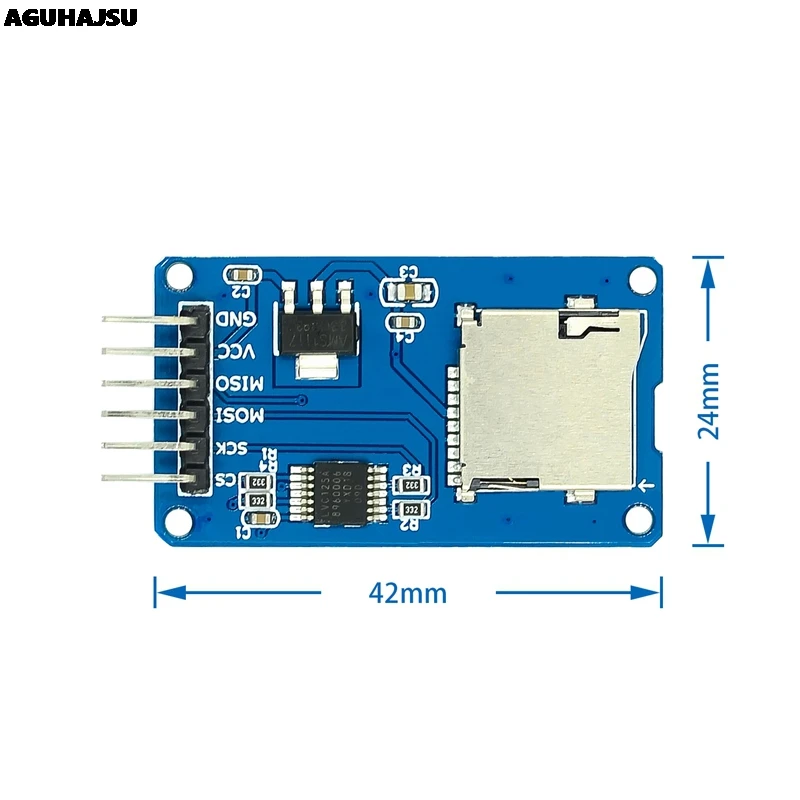 マイクロSDカードリーダーモジュール,ミニカード,arduino用のレベル変換チップ付きspiインターフェイス,1個/ロット