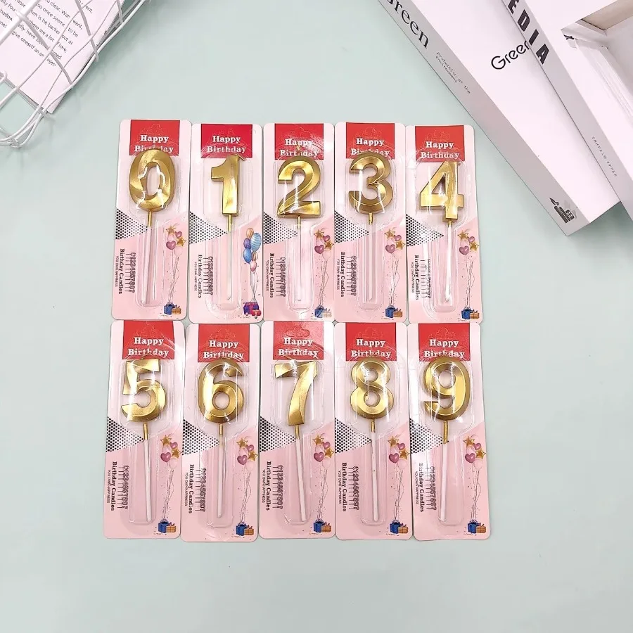 شموع عيد ميلاد ذهبية، شمعة عيد ميلاد سعيد للكعك، شموع عيد الميلاد، أرقام شموع عيد الميلاد، ديكور كعكة DIY للرجال والنساء #2