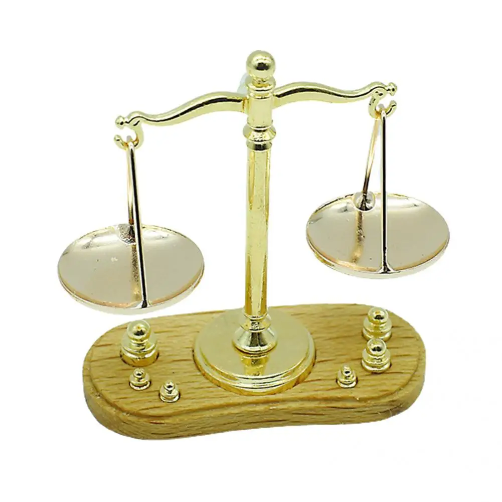 Mini Balance Scales 1/12 Ratio Dollhouse Retro Balance Scales Shooting Props Supplies for Decor Miniature Balance Scales