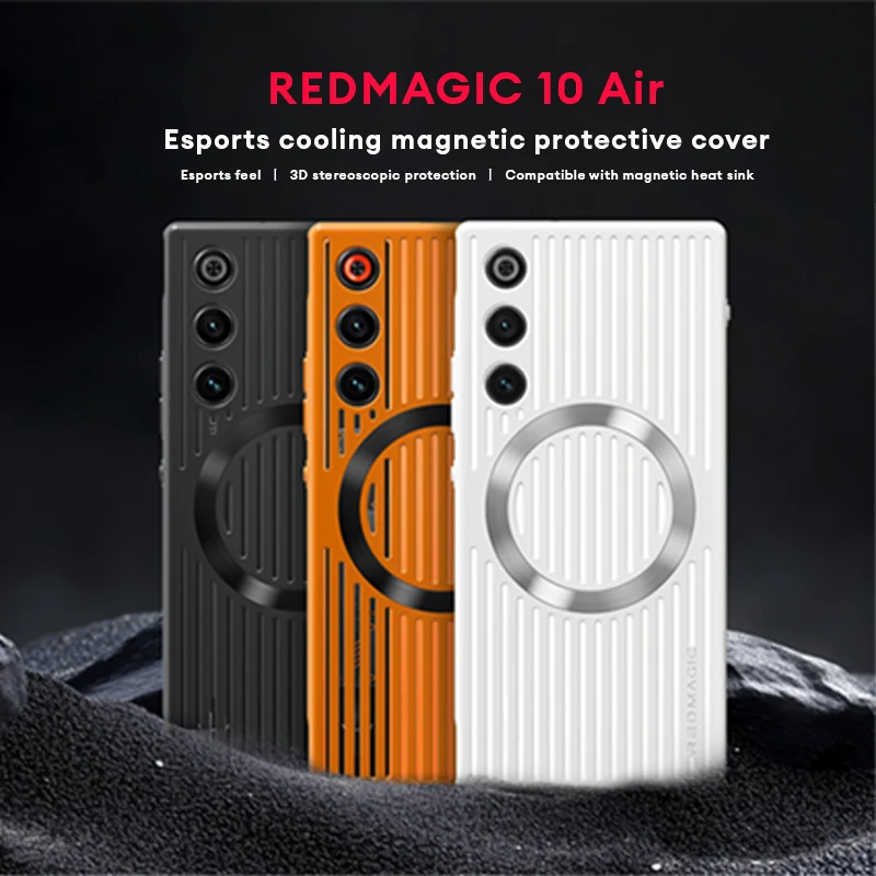 حافظة هاتف تبريد من السيليكون لهاتف Redmagic 10 حافظة تبديد حرارة الهواء حامل مغناطيسي غطاء مقاوم للصدمات