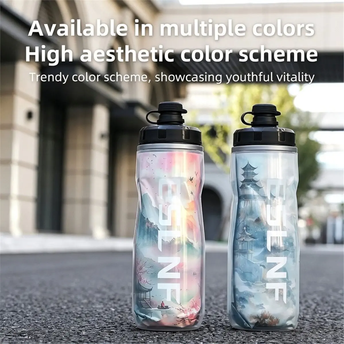 RECOMMENDATION   610ml Insulated Bicycle Water Bottles Heat and Ice-Protected Outdoor Sports Cup Cycling Bike Water Bottle A