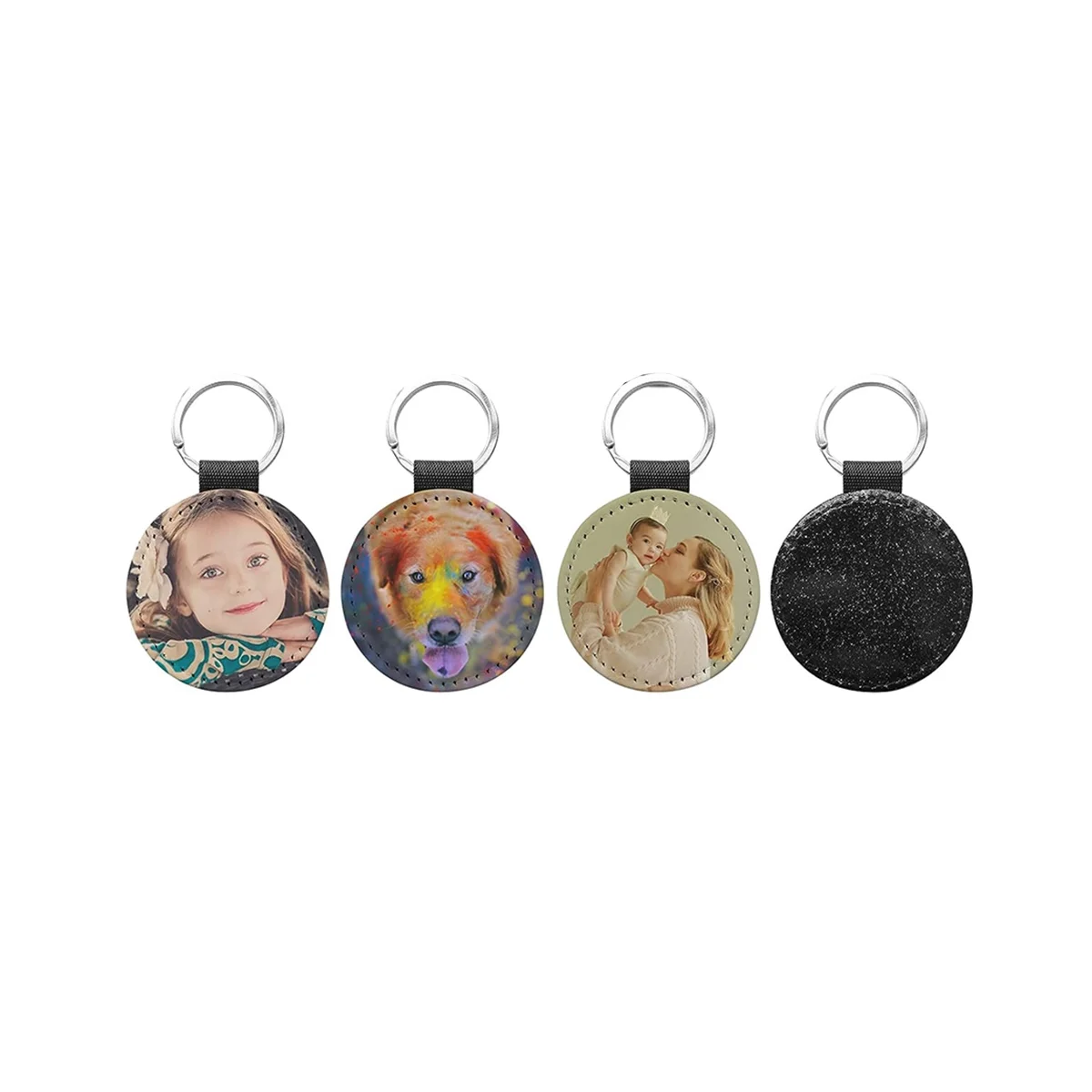 20Pack Sublimation Blanks Keychain Glitter PU Leather Keychain Heat Transfer Keyring Various Kinds Sublimation