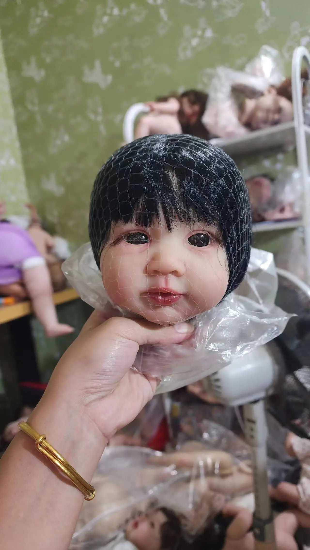 SANDIE Customized Limited Supply 23inch Reborn Baby Piper With Hand-Rooted Black Hair Painted Kit DIY Part Christmas GIft