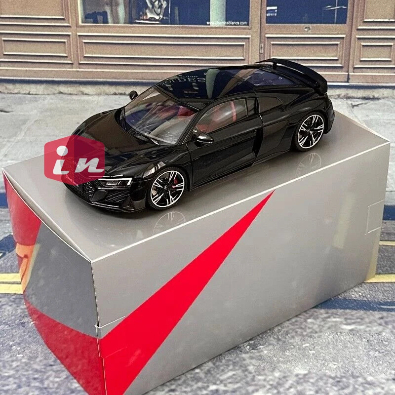 Масштаб 1:18, KengFai R8 Sport V10 2021, Металлическая черная литая модель автомобиля, коллекция, ограниченный выпуск, хобби-игрушки