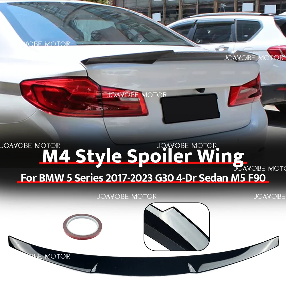 

Глянцевый черный задний спойлер в стиле M4 для BMW 5 серии 2017-2023 G30 4-дверный седан M5 F90