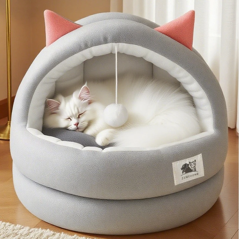 Cama para Gatos Cálida de Invierno, Casa para Gatos para las Cuatro Estaciones, Nido para Mascotas, Caja de Arena para Gatos, Cama para Gatos, Cama para Mascotas