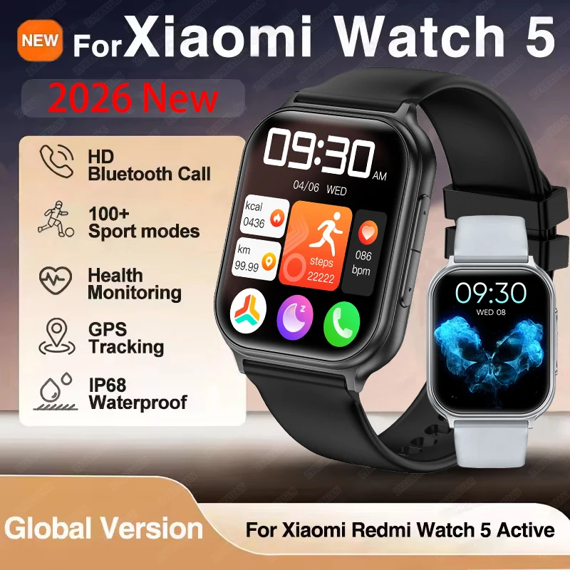 

New For Xiaomi Watch 5 Bluetooth Call GPS Tracking Heart rate Blood oxygen IP68 Waterproof Sport Fitness Smart bracelet Unisex