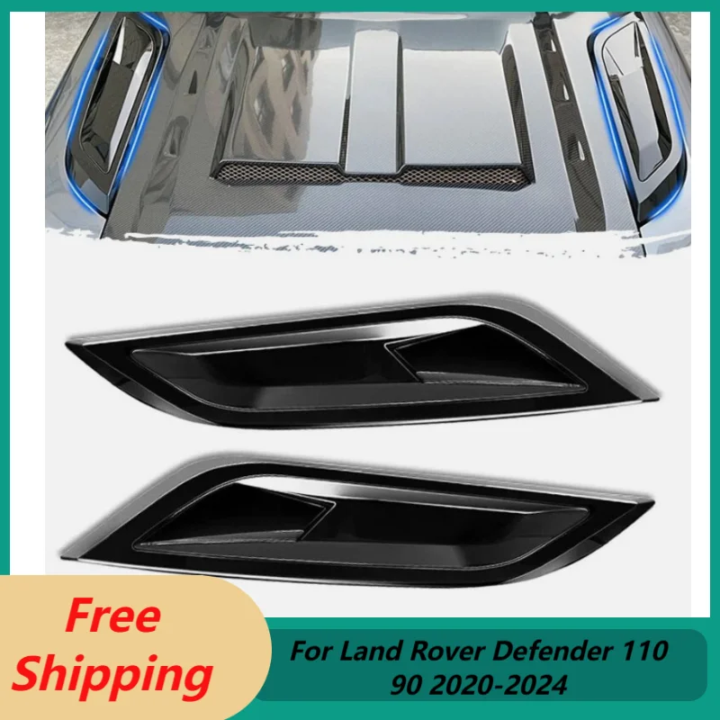 1 пара передних боковых накладок на капот двигателя для Land Rover Defender 110 90 2020-2024, накладка на вентиляционное отверстие, накладка на панель вентиляционного отверстия