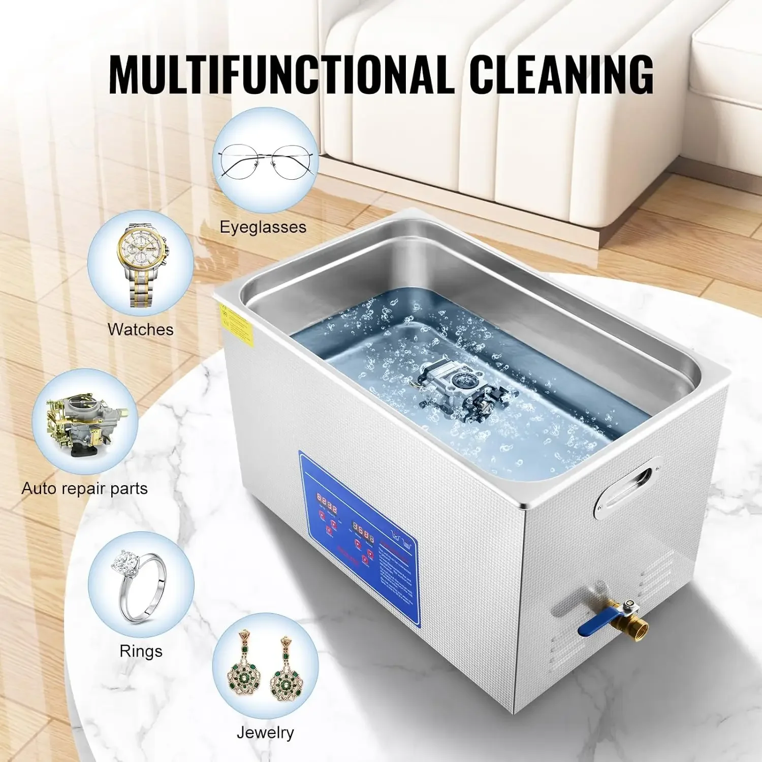 

[Limited Stock!]Ultrasonic Professional Cleaner, 30L Jewelry Cleaner with Digital Timer & Heater, Stainless Steel Industrial Son